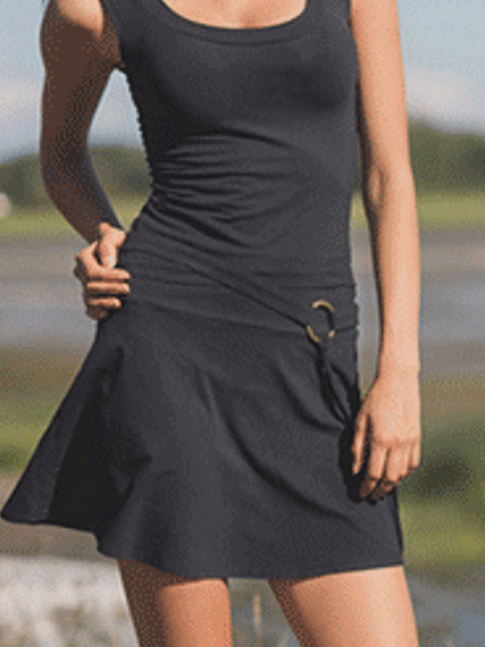 Casual Loose Plain Crew Neck Dress