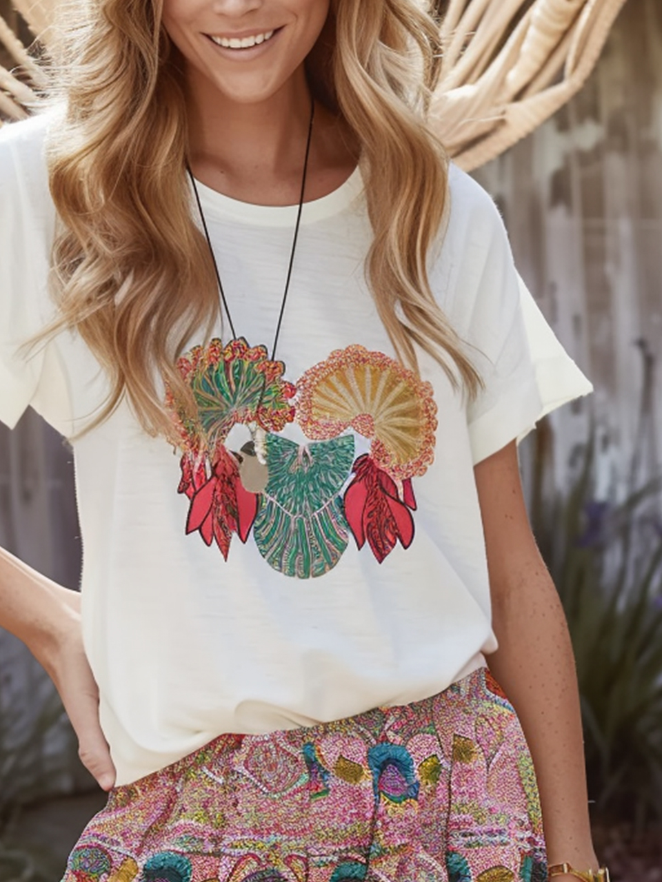 Floral Casual Loose Cotton T-Shirt