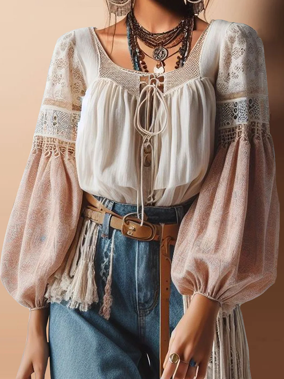 Boho Square Neck Blouse