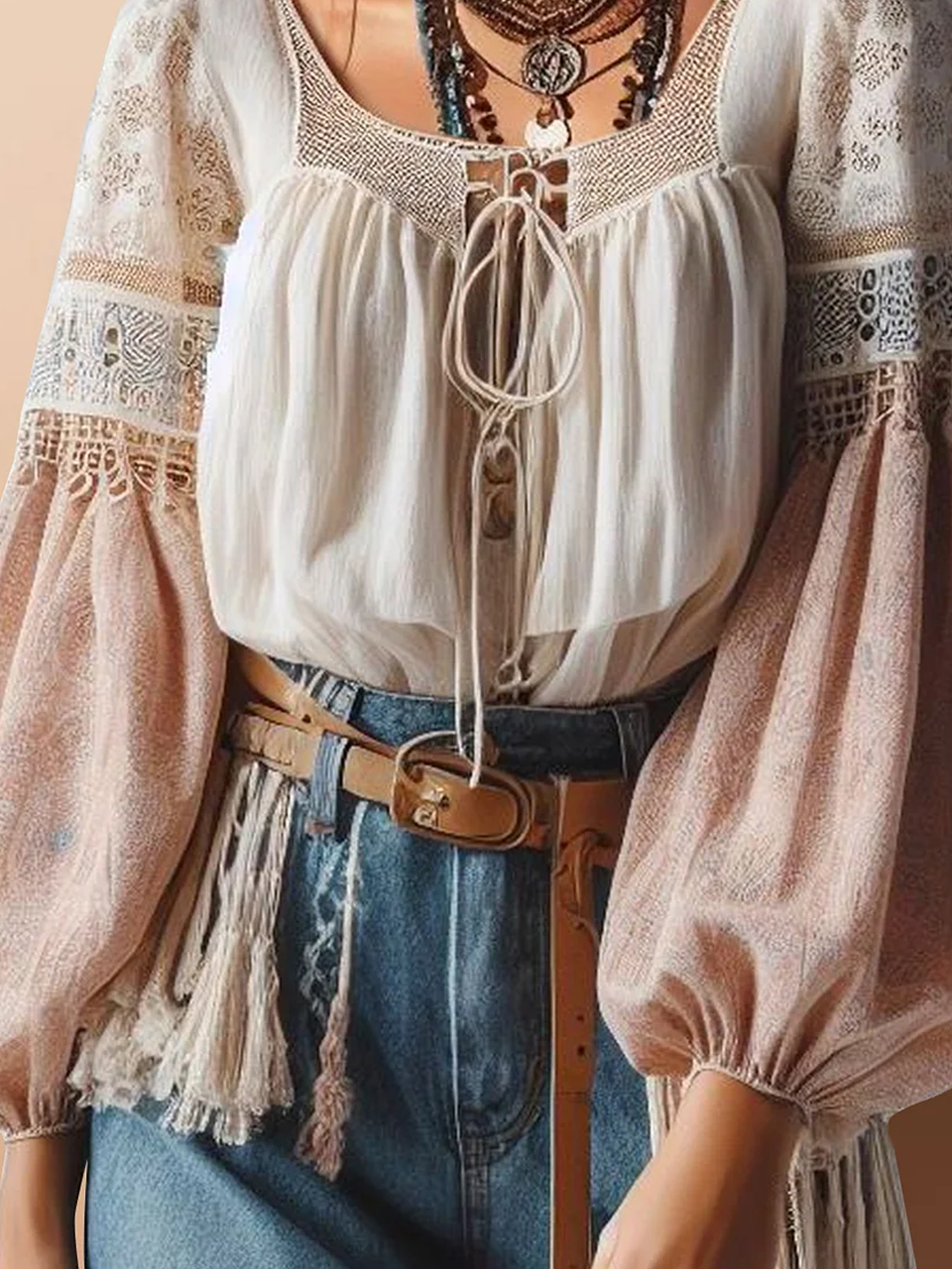 Boho Square Neck Blouse