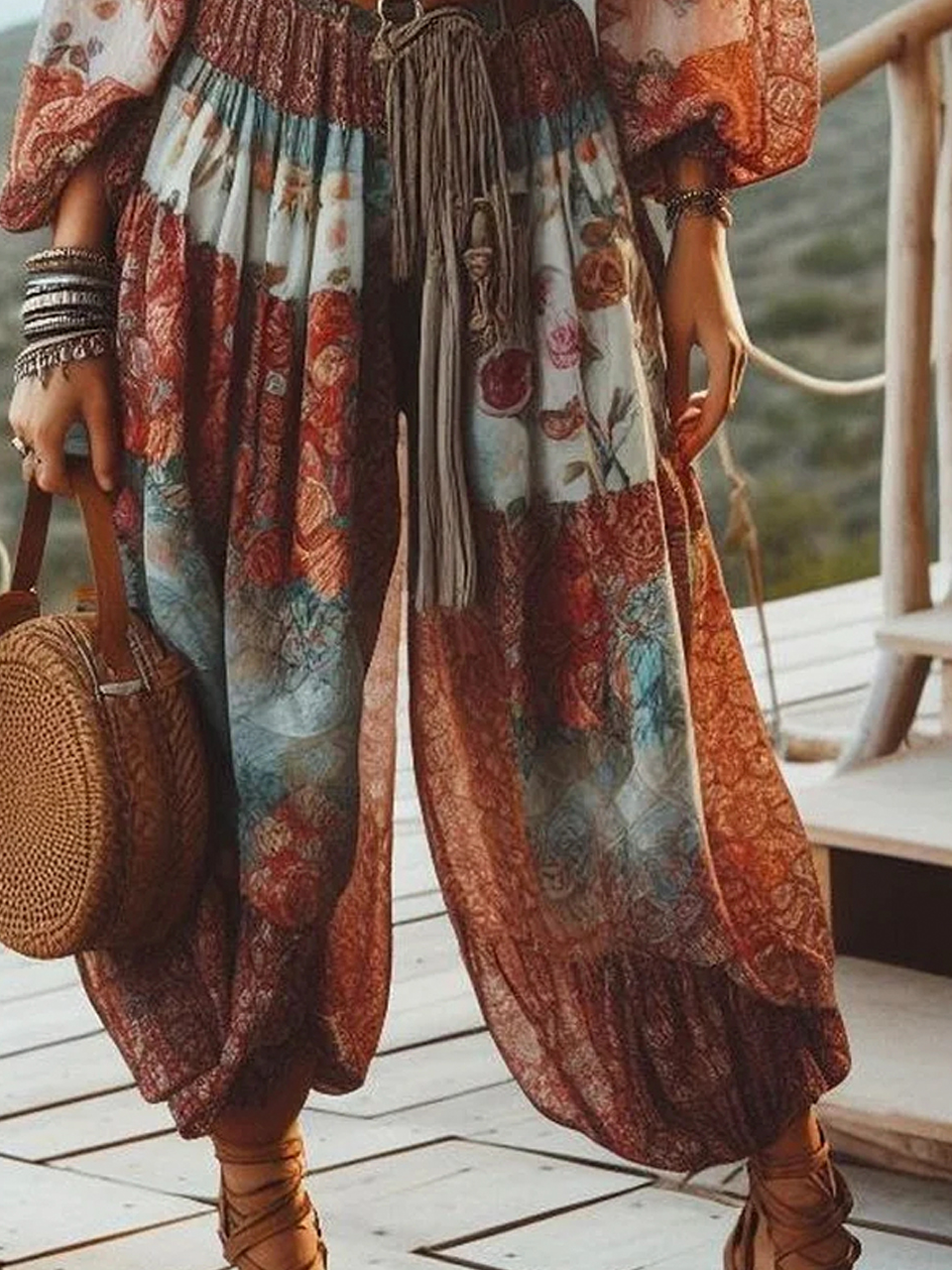 Chiffon Ethnic Hippie Loose Pants