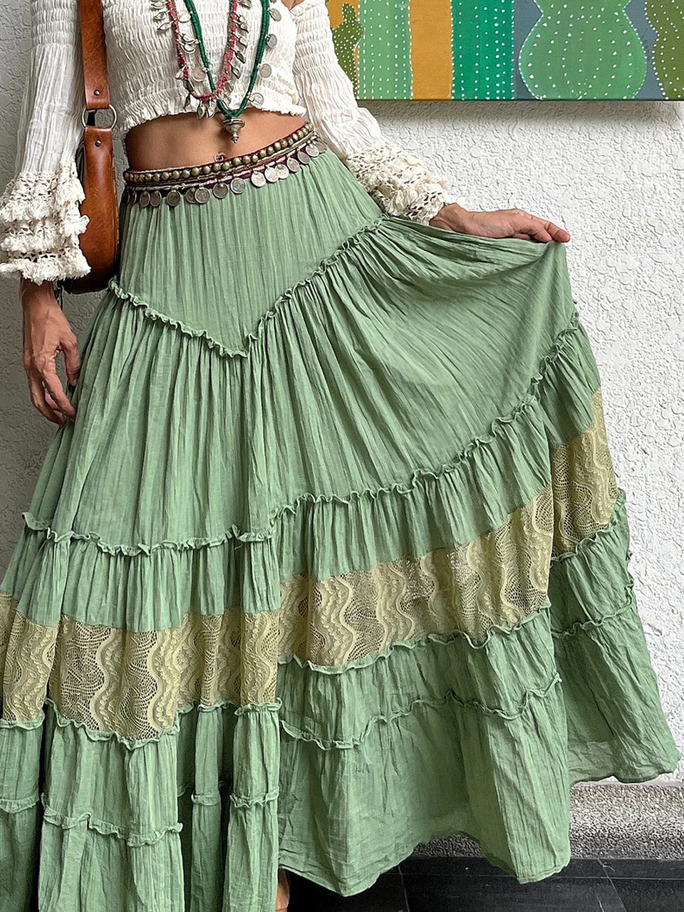 Vintage Plain Loose Skirt