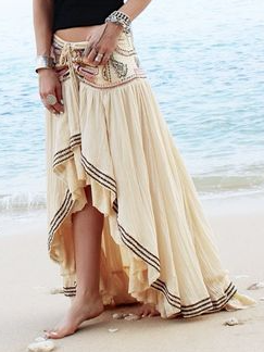 Loose Cotton Embroidery Boho Skirt