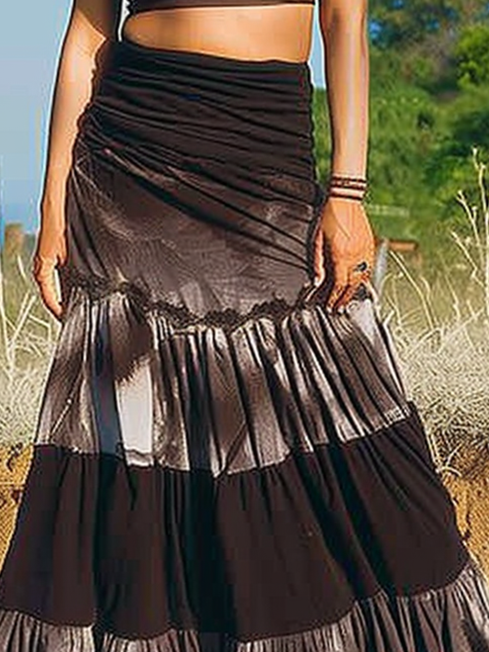 West Style Cotton Tie Dye Skirt