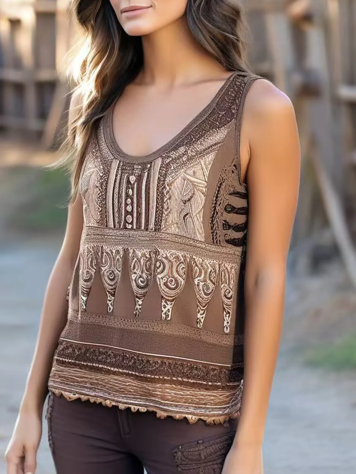 Ethnic Ethnic Regular Fit Tank Top