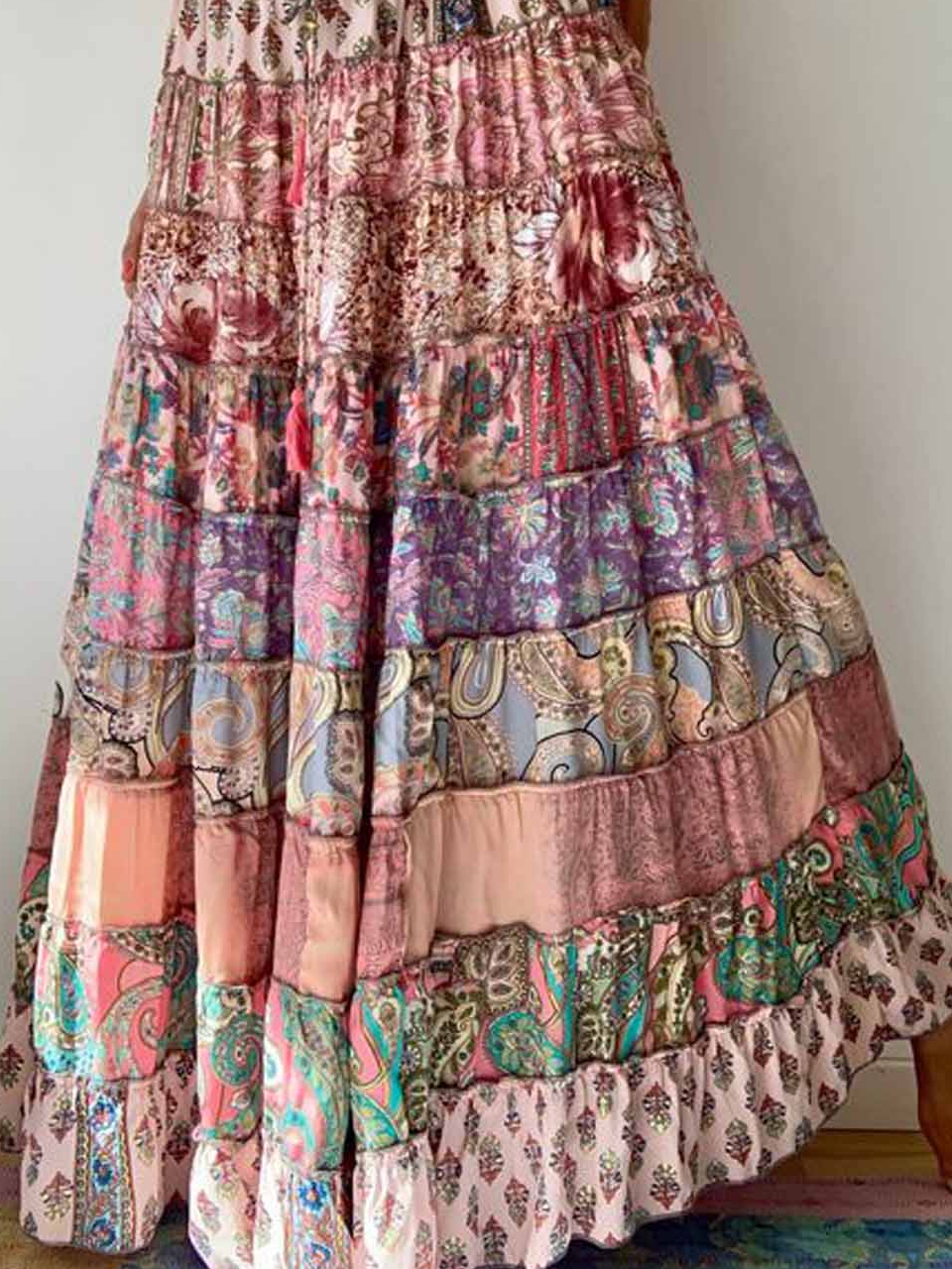 Cotton Floral Loose Ethnic Skirt