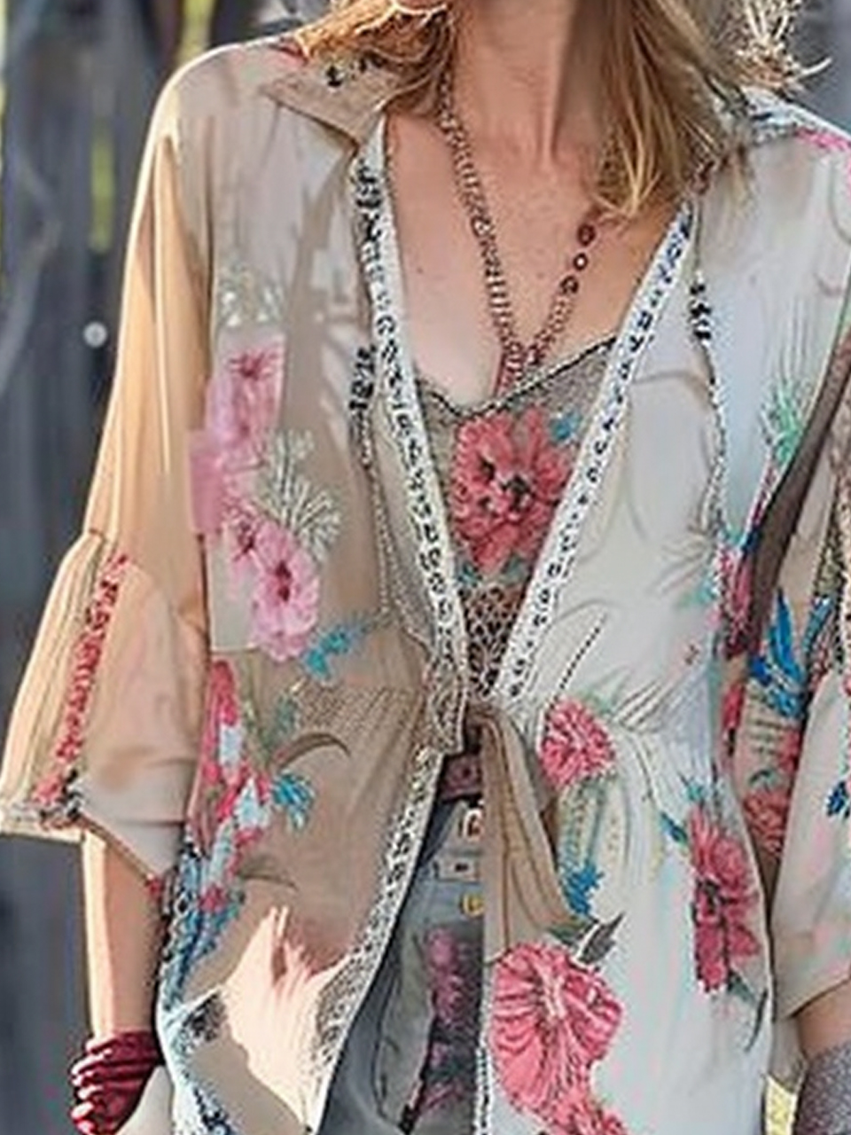 Loose Others Floral Boho Kimono