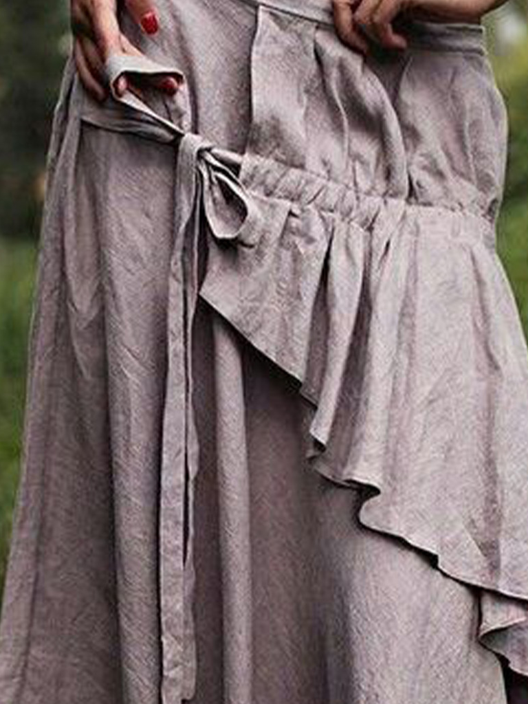 Loose Plain Boho Skirt