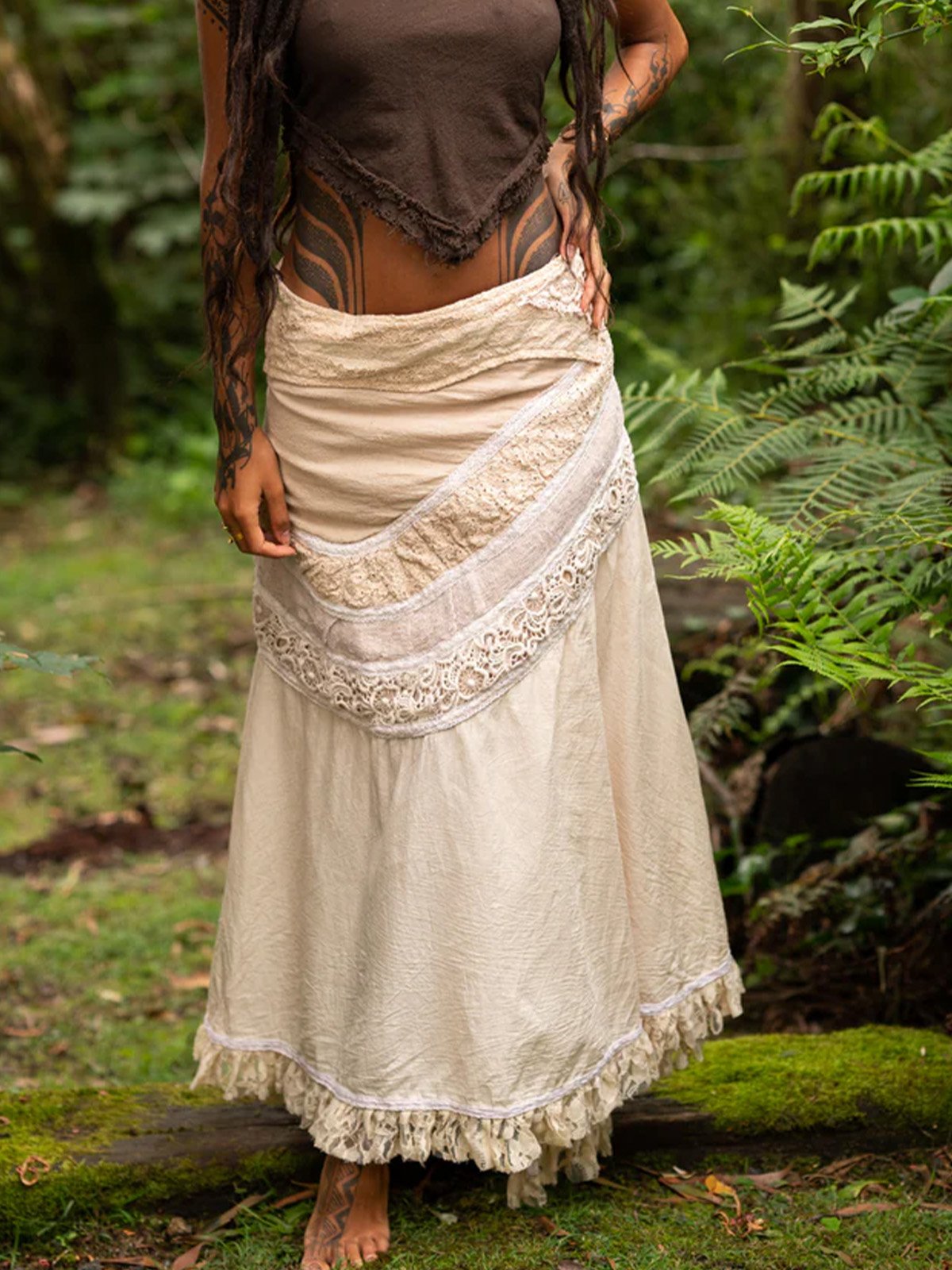 Plain Ethnic Loose Skirt