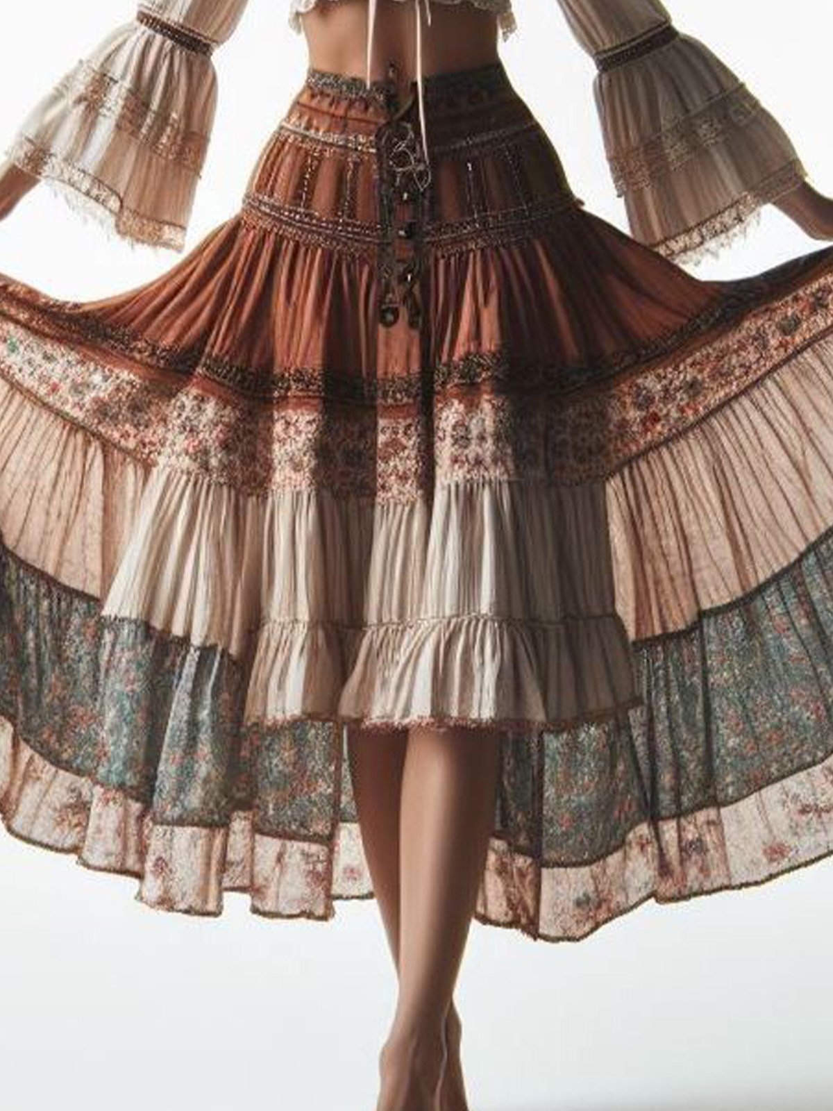 Boho Ethnic Loose Skirt