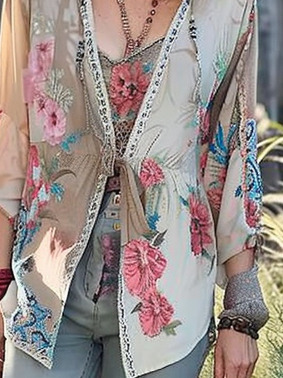 Loose Others Floral Boho Kimono