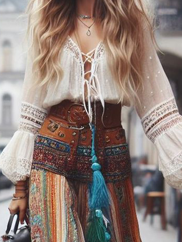 Loose Boho Lace Shirt