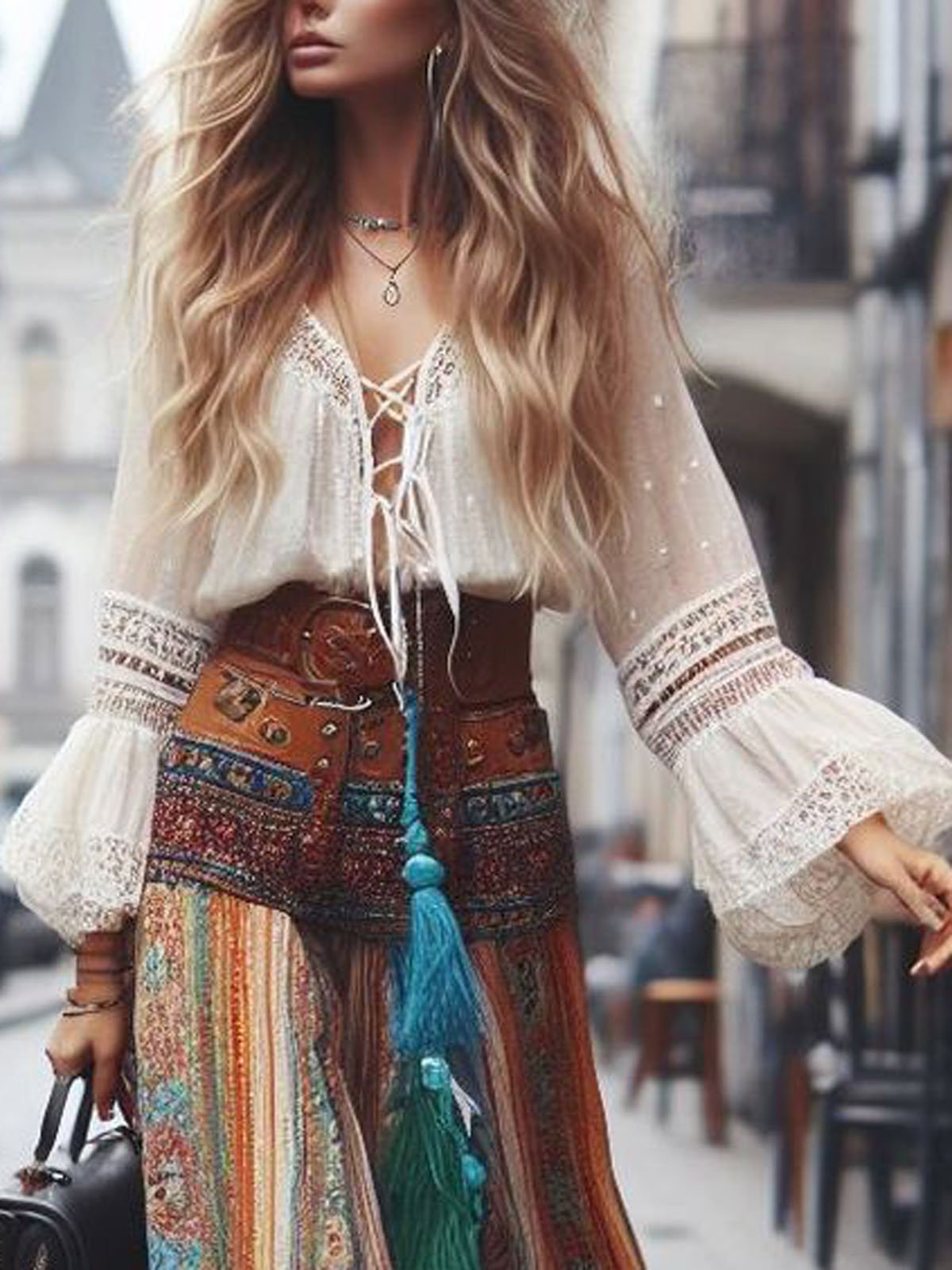 Loose Boho Lace Shirt