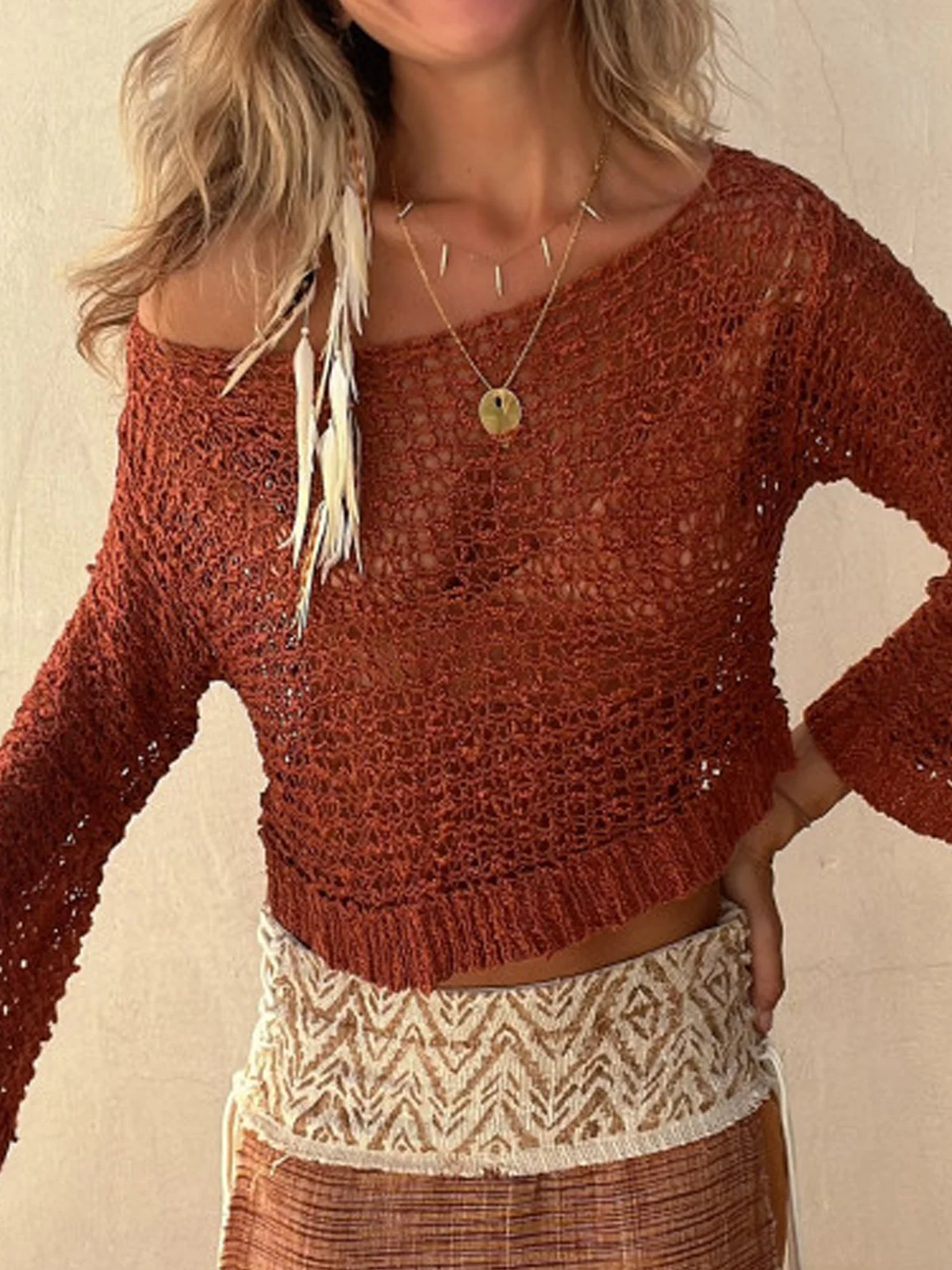 casual crochet blouse