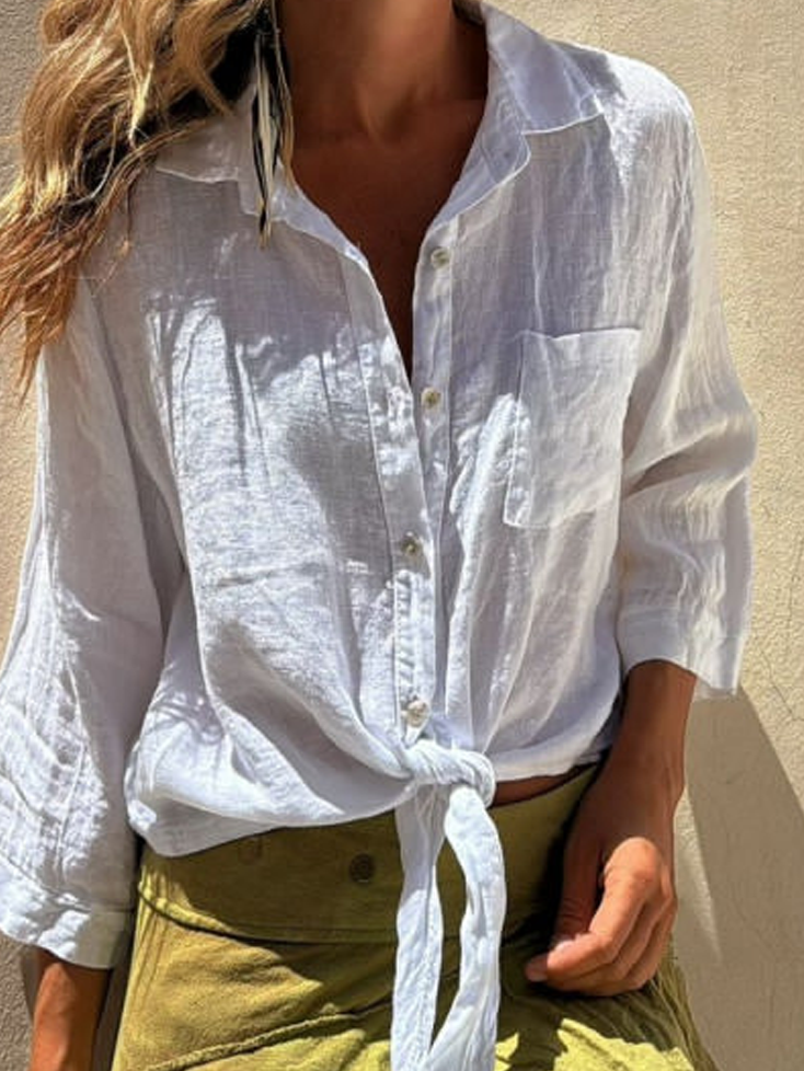 Cotton And Linen Loose Casual Shirt