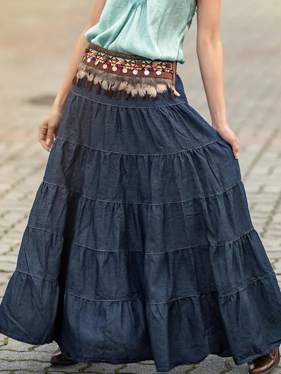 Hippie Cotton Loose Ethnic Skirt